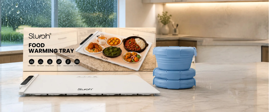 Monsoon Kitchen Essentials - Slursh Food warming tray and collapsible silicone box